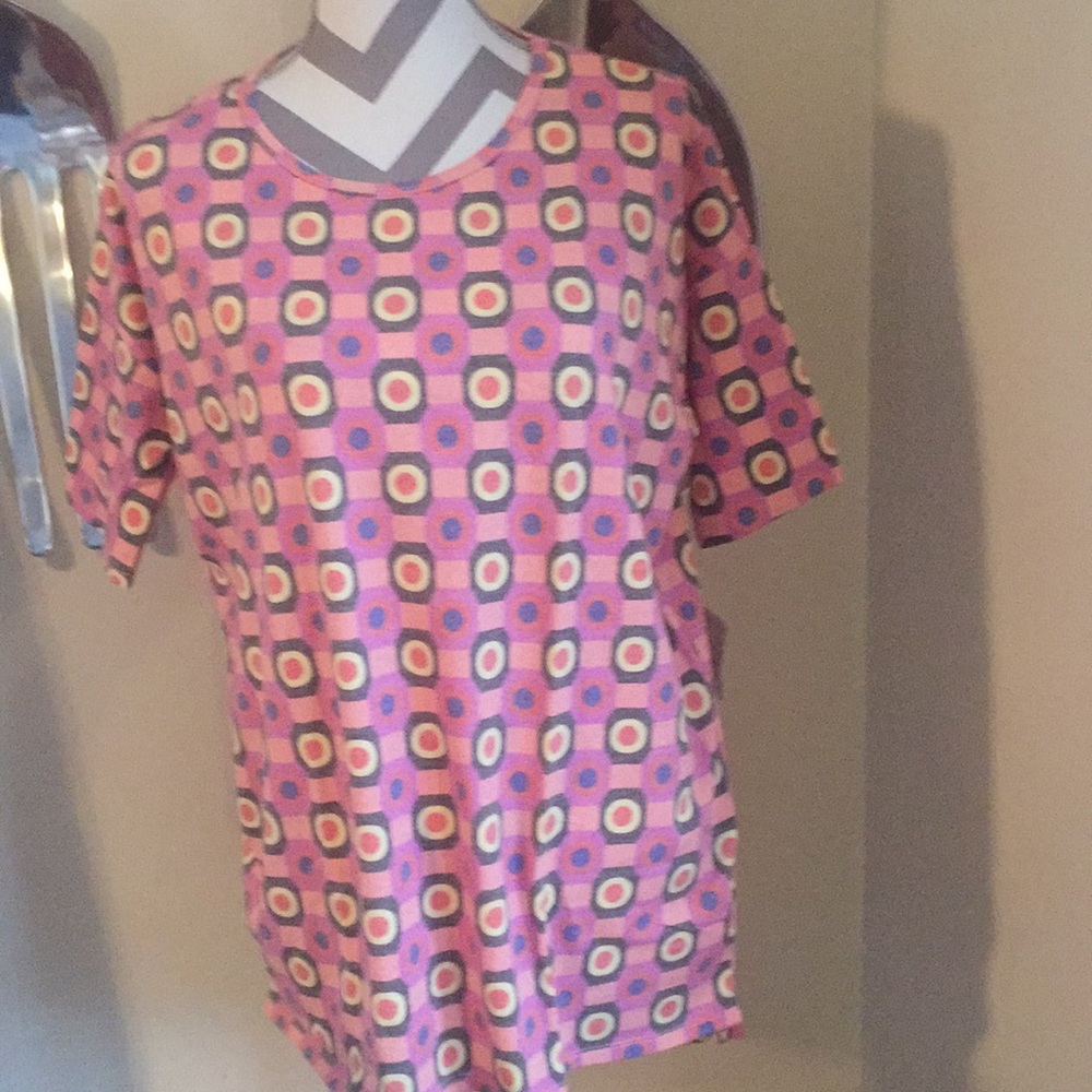 LulaRoe xs Irma - pink Yellow circles
